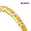 TOMEI Dual-Tone Bangle, Yellow Gold 916 (9L-SG6202-2C)