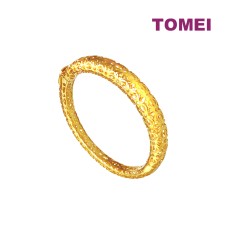 TOMEI Sri Puteri Collection Flower Bangle, Yellow Gold 916 (9L-YG1559B-1C)