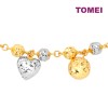 TOMEI Dual-Tone Lovely Beads Bracelet, Yellow Gold 916 (9M-B6134S-2C)