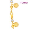 TOMEI Dual-Tone Lovely Beads Bracelet, Yellow Gold 916 (9M-B6134S-2C)