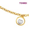 TOMEI Heart in a Circle Bracelet, Yellow Gold 916 (9M-B6909-2C)