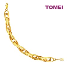 TOMEI Layered Linked Bracelet, Yellow Gold 916 (9M-B6940C-L-1C)