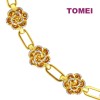 TOMEI Dual-Tone Blooming Flower Bracelet, Yellow Gold 916 (9M-B6982-2C)