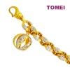 TOMEI Dual-Tone Twinkling Ball Bracelet, Yellow Gold 916 (9M-B6988L-2C)