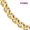 TOMEI Dual-Tone Spiral Bracelet, Yellow Gold 916 (9M-B7000L-2C)