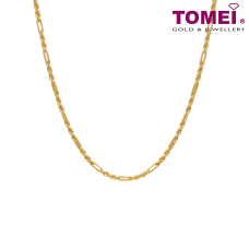 TOMEI Twisted Cable Long Chain, Yellow Gold 916 (9N-TZQC20-30)