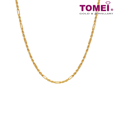 TOMEI Twisted Cable Long Chain, Yellow Gold 916 (9N-TZQC20-30)