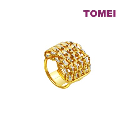 TOMEI Glimmering Layered Ring, Yellow Gold 916 (9O-R5397B-5R2C)