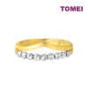 TOMEI Dual-Tone White Beads Ring, Yellow Gold 916 (9O-YG0895R-2C-15)