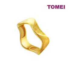 TOMEI Sri Puteri Collection Wavy Ring Yellow Gold 916 (9O-YG0977R-1C)