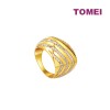 TOMEI Lusso Italia Dual-Tone Wave Inspired Ring, Yellow Gold 916 (AR207433-2C-12)