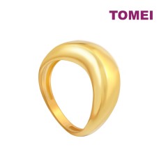 TOMEI Anastasia Sophisticated Curved Ring, Yellow Gold 916 (AS-YG0918R-1C)