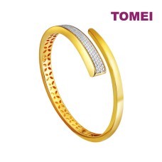 TOMEI Anastasia Dual-Tone Extended C-Shape Bangle, Yellow Gold 916  (AS-YG1501B-2C)