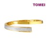 TOMEI Anastasia Dual-Tone Extended C-Shape Bangle, Yellow Gold 916 (AS-YG1501B-2C)