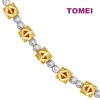 TOMEI Dual-Tone Hexagon Ball Bracelet, Yellow Gold 916 (BB3735-2C)