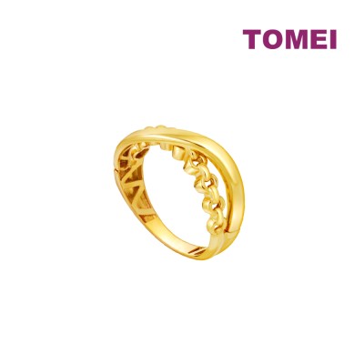 TOMEI Lusso Italia Intercross Ring, Yellow Gold 916 (FUR0237-1C-12)