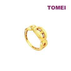 TOMEI Lusso Italia Buckle Concept Ring, Yellow Gold 916 (FUR0252-1C-12)