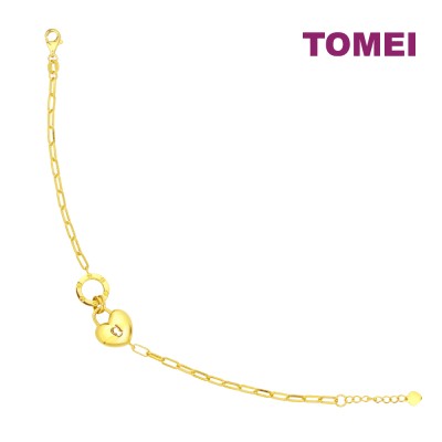 TOMEI Love Lock Bracelet, Yellow Gold 916 (IM-H6541-1C)