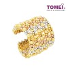 TOMEL Lusso Italia 5 Tiers Tri-Tone Beads Ring, Yellow Gold 916