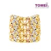 TOMEL Lusso Italia 5 Tiers Tri-Tone Beads Ring, Yellow Gold 916