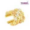 TOMEL Lusso Italia 4 Tiers Tri-Tone Beads Ring, Yellow Gold 916