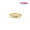 TOMEI Dual-Tone Double String Beads Ring, Yellow Gold 916 (RR3231-C-2R2C)