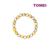 TOMEI Dual-Tone Full Circle Beads Ring, Yellow Gold 916 (RR830-1R2C)