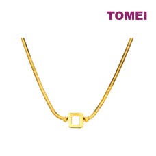 TOMEI Chomel Square Buckle Necklace, Yellow Gold 916 (TM-YG1117B-45CM-1C)