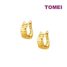 TOMEI Sri Puteri Collection Dominoes Earrings, Yellow Gold 916 (9Q-YG1342E-1C)