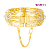 TOMEI Dual-Tone Chunky Flower Bangle, Yellow Gold 916 (9L-SG4047-2C)