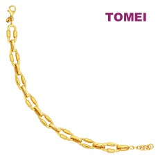 TOMEI Chain Linked Bracelet, Yellow Gold 916 (9M-BLS7-S-1C)