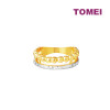 TOMEI Dual-Tone Ring With Beads, Yellow Gold 916 (9O-RG1630-2C)