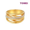 TOMEI Dual-Tone Layered Ring, Yellow Gold 916 (9O-YG0875R-2C)