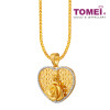 TOMEI Blooming From Heart Pendant, Yellow Gold 916 (9P-YG1027P-2C)
