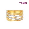 TOMEI Anastasia Dual-Tone Multilayer Ring, Yellow Gold 916 (AS-YG0910R-2C)