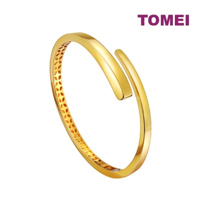 TOMEI Anastasia Extended C-Shape Bangle, Yellow Gold 916 (AS-YG1502B-1C)