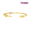 TOMEI Diamond Cut Collection Geometric Bead Bangle, Yellow Gold 916 (DC-YG1512B-2C)