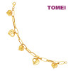 TOMEI Lusso Italia Dangling Love Bracelet, Yellow Gold 916 (IM-B22HL0597-1C)