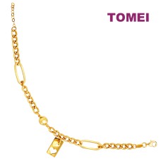 TOMEI Lusso Italia Love Badge Bracelet, Yellow Gold 916 (IM-B23WA1709-1C)