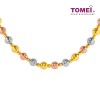TOMEI Lusso Italia Grande Triple Tone Ball Necklace, Yellow Gold 916 (IN-LD083-CL)