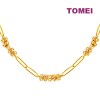 TOMEI Etched Quartet Chain Link Long Necklace, Yellow Gold 916 (NN3750-B-1C)