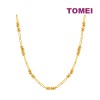 TOMEI Etched Quartet Chain Link Long Necklace, Yellow Gold 916 (NN3750-B-1C)