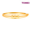 TOMEI Lusso Italia Triple Balls Bangle, Yellow Gold 916 (XXTB3197-1C)